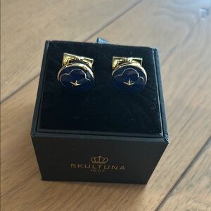 Skultuna Gold and Blue Cufflinks (New)
